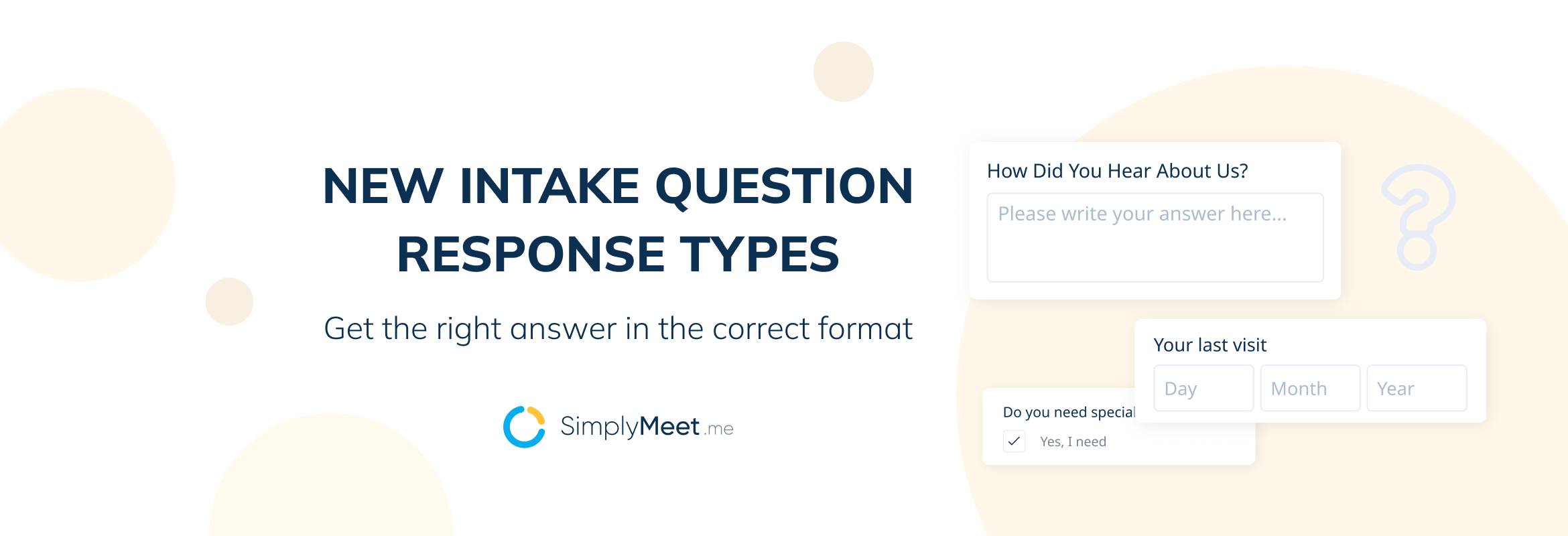 New Intake Question Response Types