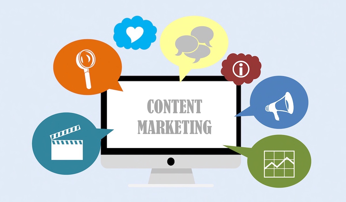 content marketing on a laptop