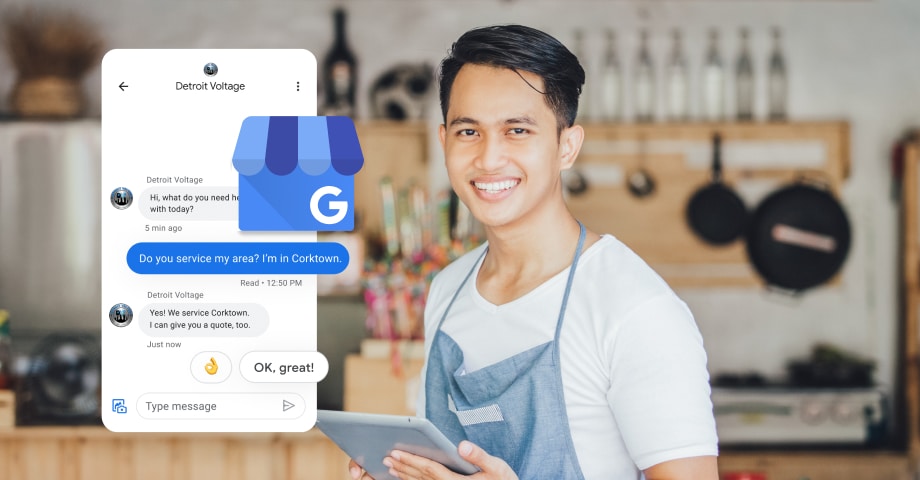 google my business profile with a man